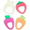 Skip Hop Soft Silicone Baby Teething Ring Toys Farmstand Teethe & Play Toy Set of 4, BPA-Free, Age 3m+(Teethe & Play Toy Set)