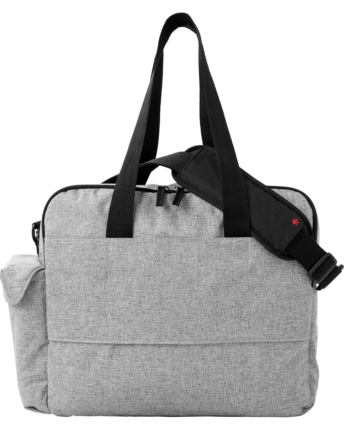 imageSkip Hop Diaper Bag Iconic Duo Weekender Extra Large Capacity with Changing Pad ampamp Stroller Attachment Grey MelangeDiaper Bag