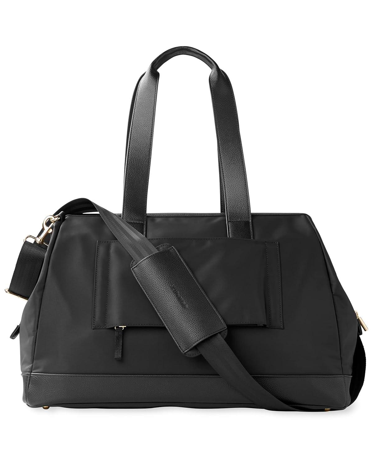 imageSkip Hop Diaper Bag Iconic Duo Weekender Extra Large Capacity with Changing Pad ampamp Stroller Attachment Grey MelangeOvernight Bag