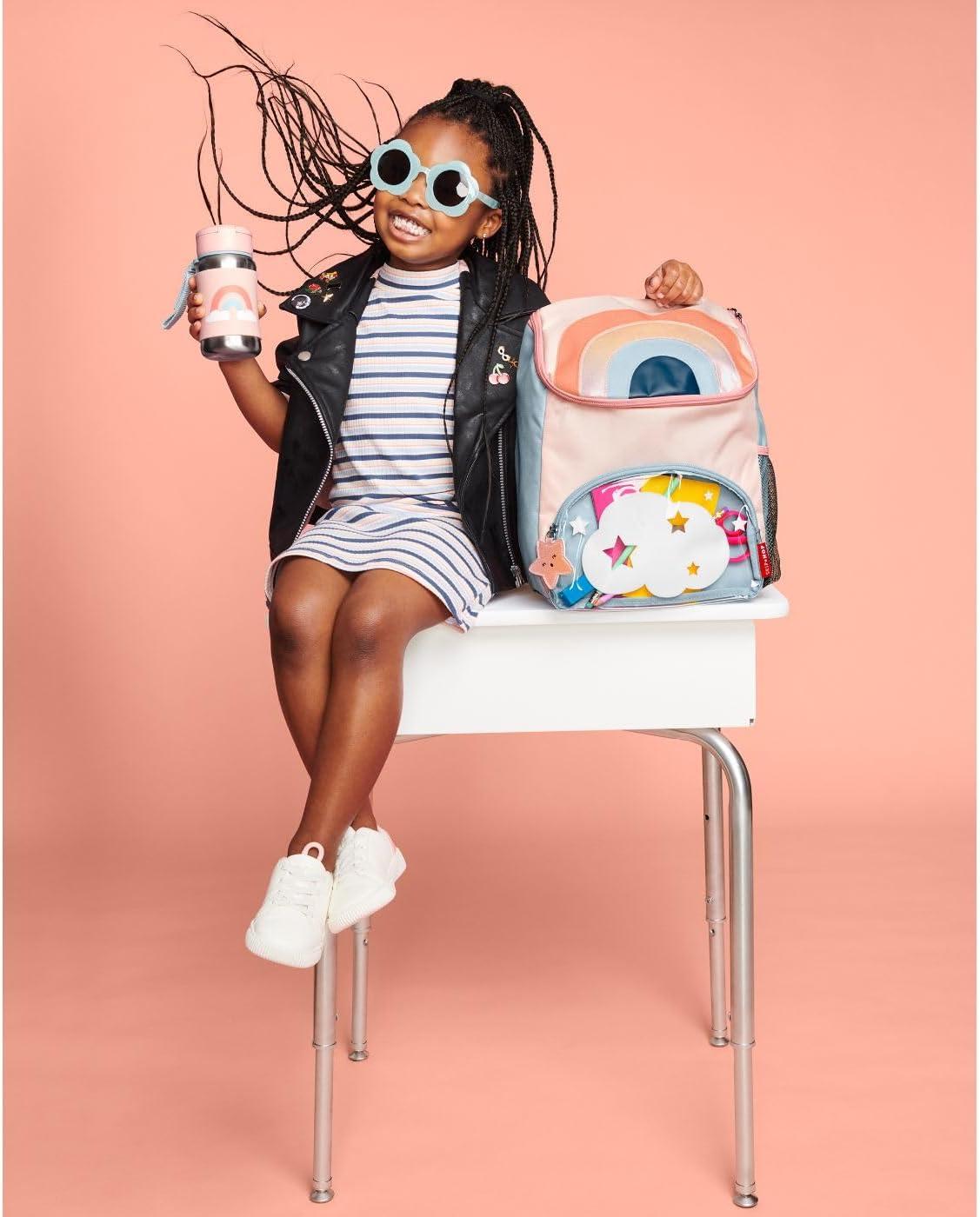 imageSkip Hop Toddler Sippy Cup with Straw Sparks Stainless Steel Straw Bottle RainbowRainbow