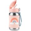 Skip Hop Toddler Sippy Cup with Straw, Sparks Stainless Steel Straw Bottle, Rainbow(Rainbow)
