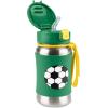 Skip Hop Toddler Sippy Cup with Straw, Sparks Stainless Steel Straw Bottle, Rainbow(Soccer)